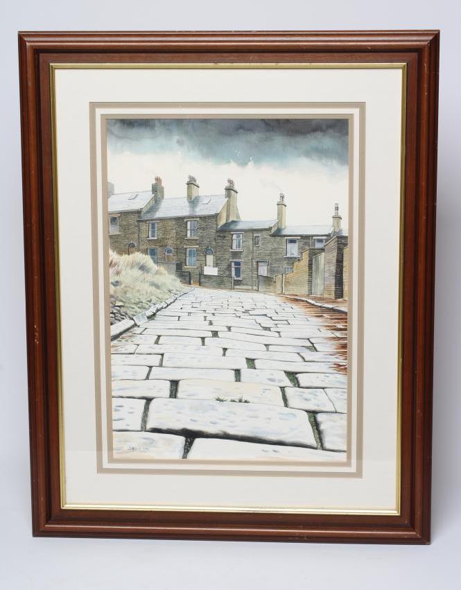STUART HIRST (b.1951) "Cobden Street Allerton", signed and dated 1991, watercolour and pencil Image