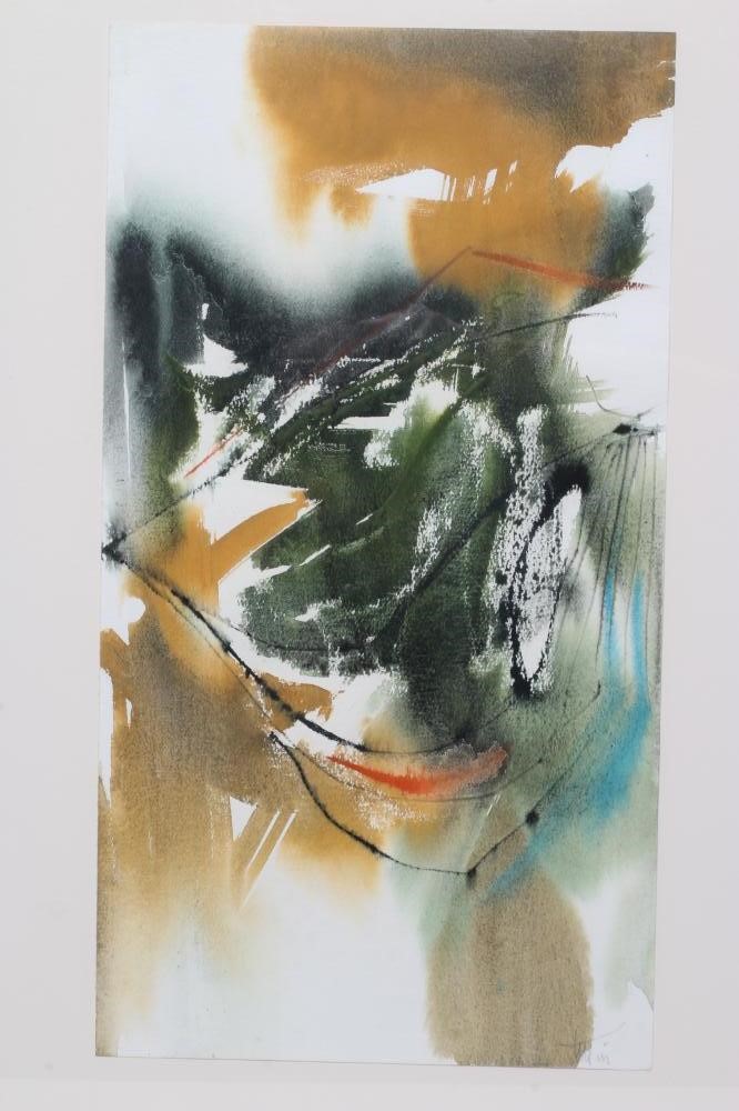 WILLY TIRR (1915-1991) "Autumn III", signed, watercolour, 18" x 9 ¾", aluminium frame (subject to Image