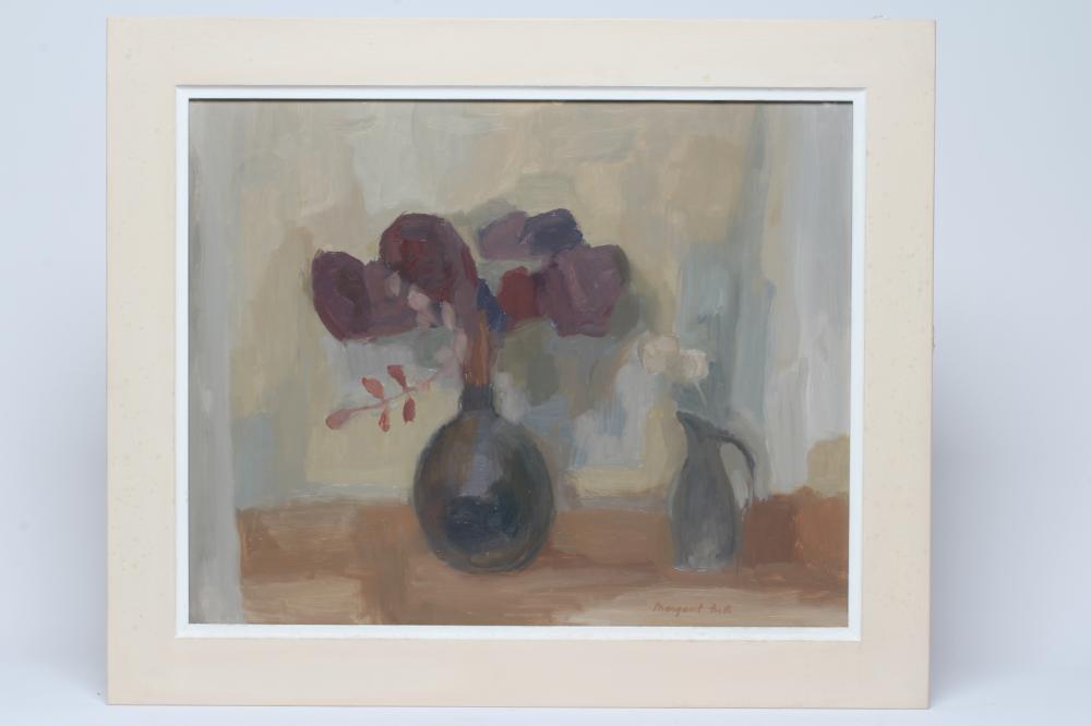 MARGARET FIRTH (1898-1991) "Dark Leaves", signed, oil on board,15" x 19 1/2", framed (subject to Image