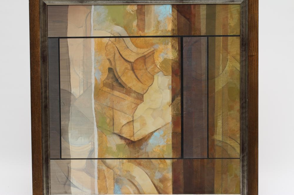 GRAEME WILLSON (1951-2008) Untitled, signed to reverse and dated 1906, mixed media on board, 23" x Image