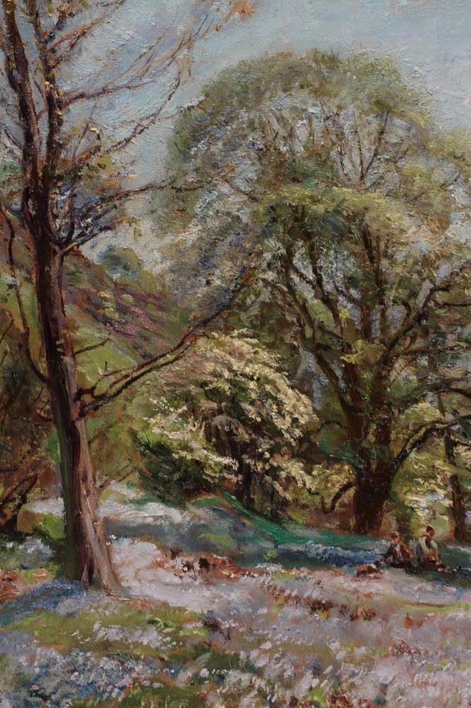 HERBERT F ROYLE (1870-1954) Picking flowers in the Wharfedale Valley Image
