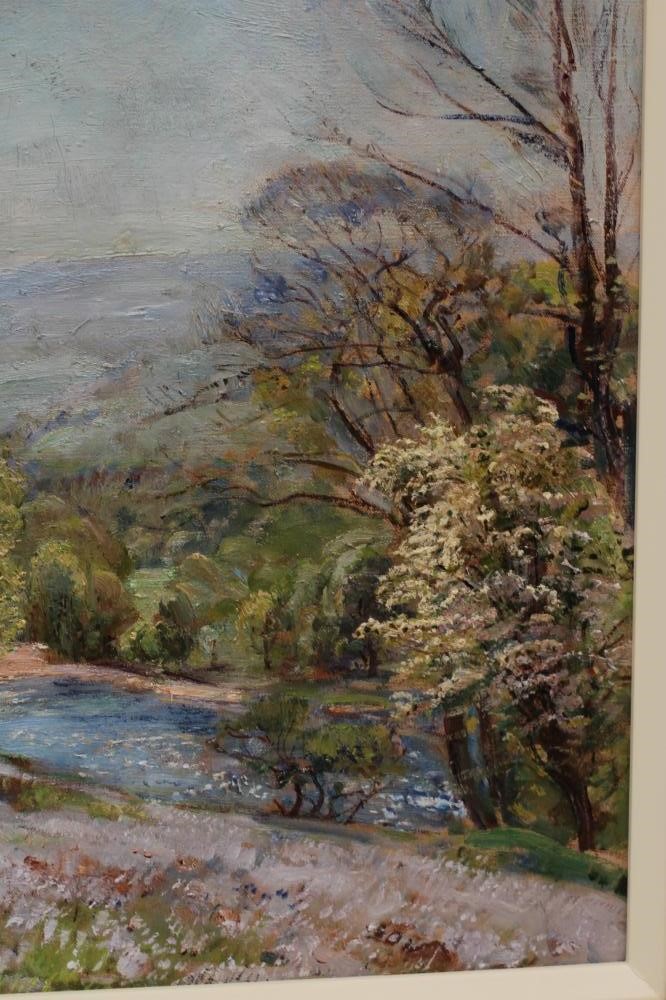 HERBERT F ROYLE (1870-1954) Picking flowers in the Wharfedale Valley Image