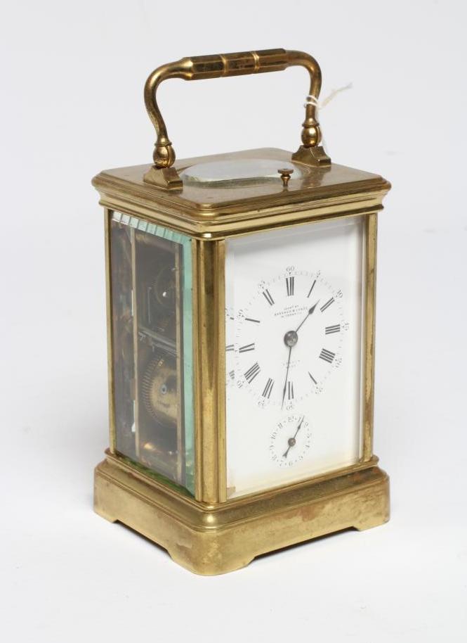 A BRASS CASED CARRIAGE CLOCK Image