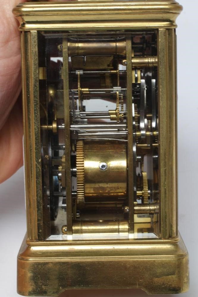 A BRASS CASED CARRIAGE CLOCK Image