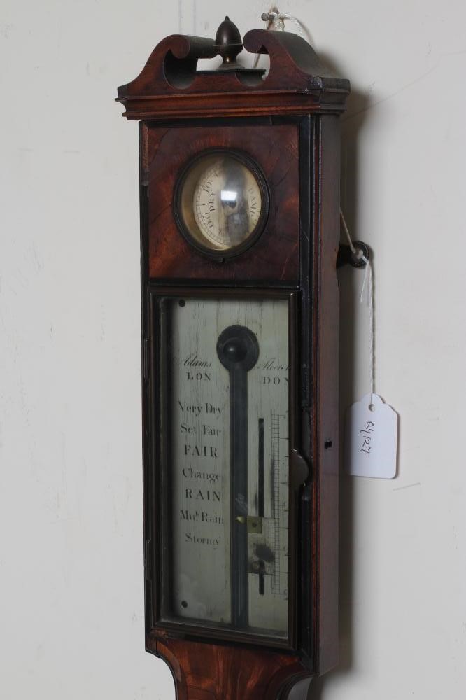 A MAHOGANY CASED THREE GLASS STICK BAROMETER Image