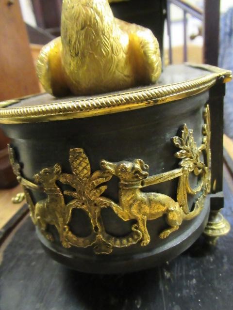 A FRENCH GILT AND PATINATED BRONZE MANTEL CLOCK BY BREGUET Image