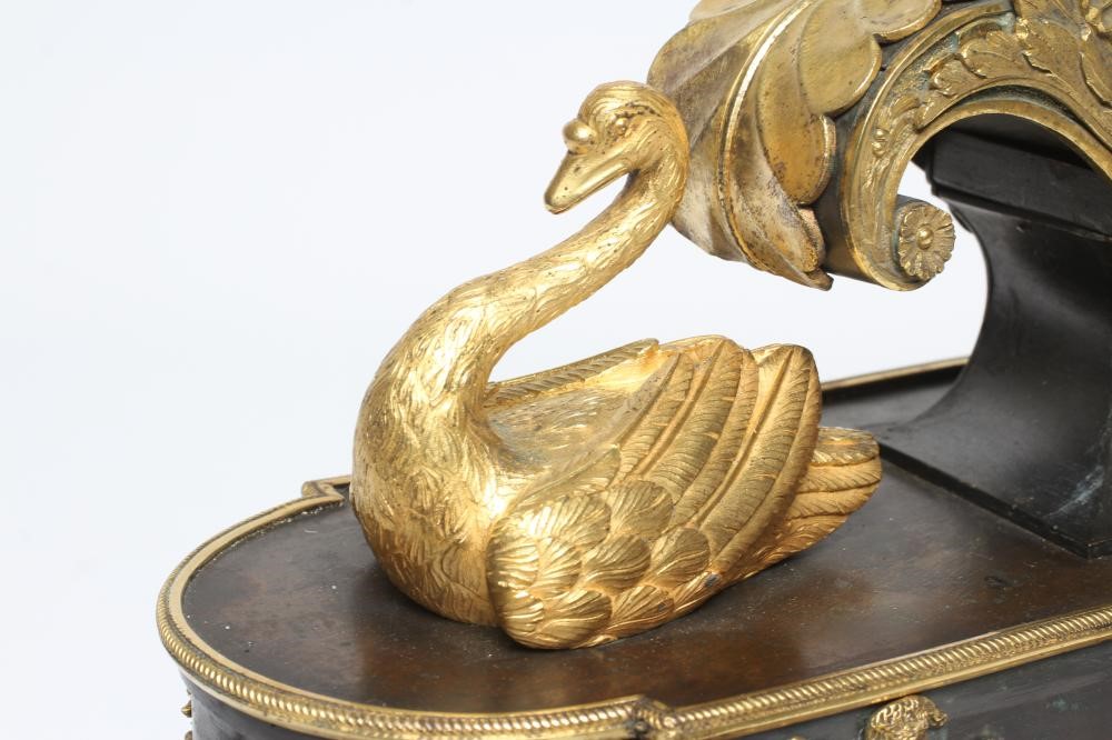 A FRENCH GILT AND PATINATED BRONZE MANTEL CLOCK BY BREGUET Image