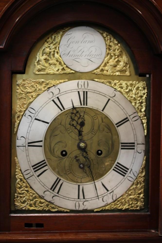 A MAHOGANY LONGCASE CLOCK SIGNED GONLAND SUNDERLAND Image
