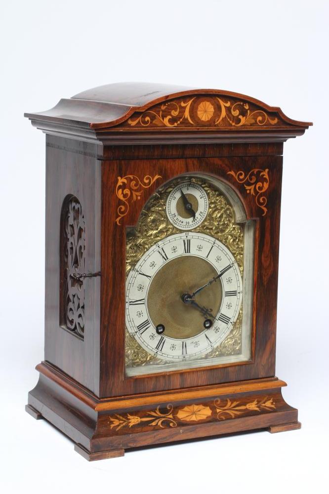 A ROSEWOOD CASED TABLE CLOCK BY LENZKIRCH Image