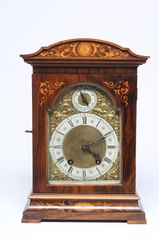 A ROSEWOOD CASED TABLE CLOCK BY LENZKIRCH Image