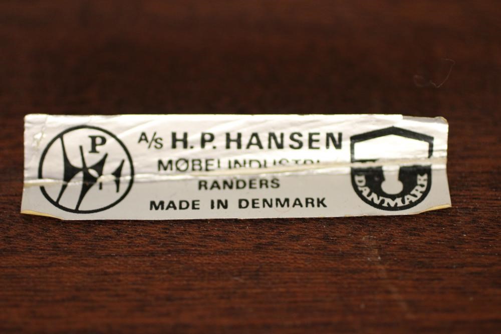 AN H P HANSEN FOR RANDERS ROSEWOOD DINING TABLE of D ended form with two extra leaves Image