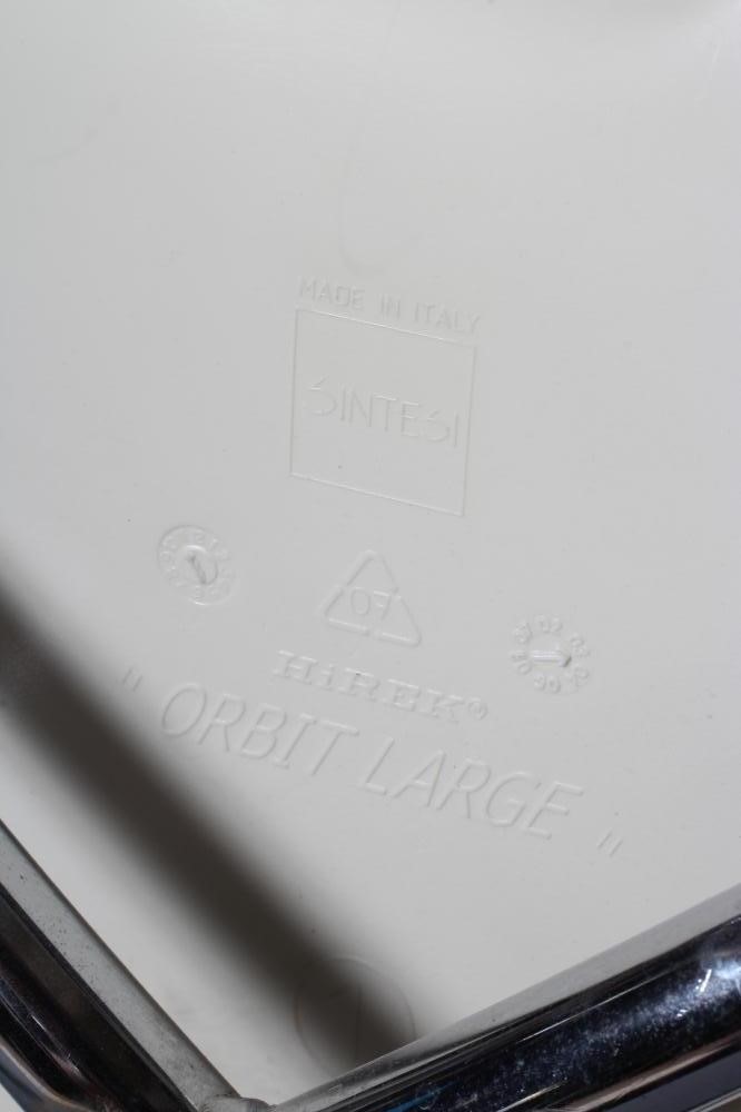 A SET OF SIX SINTESI HIREK ORBIT ARMCHAIRS, mid 20th century, of large type in white perspex, on Image