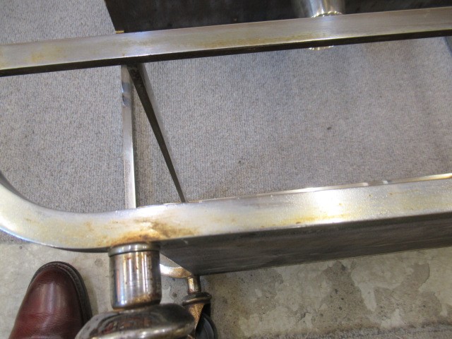 AN ASPREY ART DECO BURR WALNUT AND CHROME DRINKS TROLLEY Image