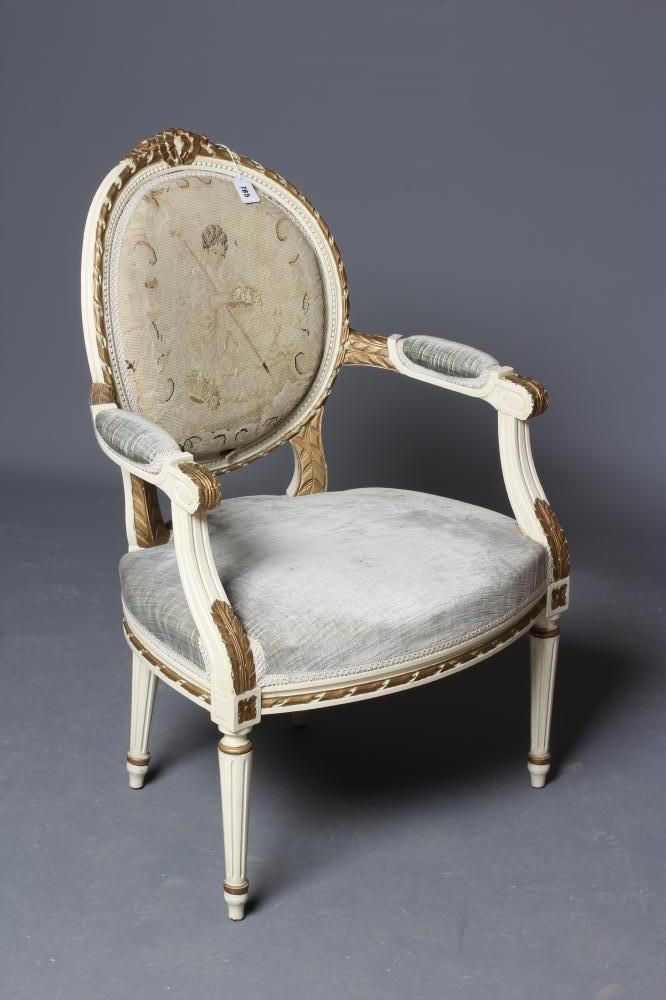 A PAINTED AND PARCEL GILT FAUTEIL Image