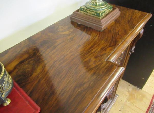 A VICTORIAN BURR WALNUT CREDENZA Image