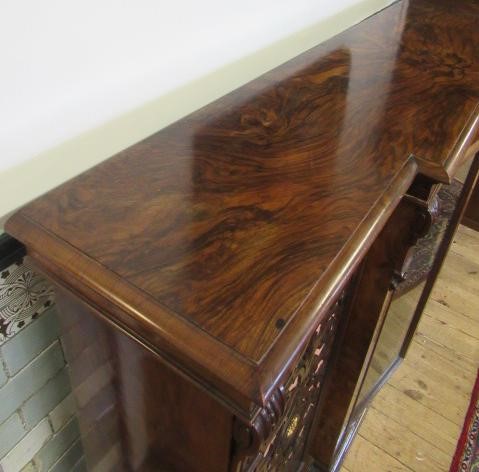 A VICTORIAN BURR WALNUT CREDENZA Image
