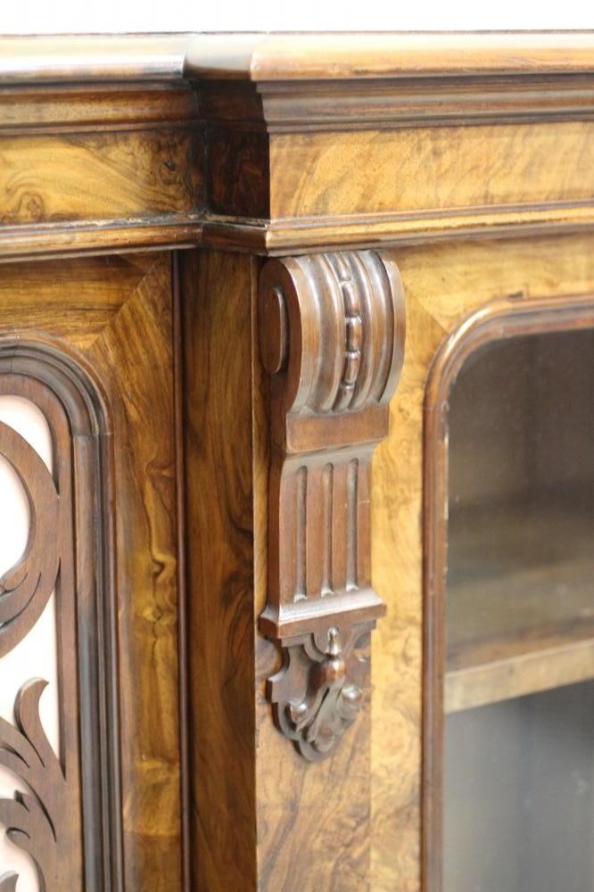 A VICTORIAN BURR WALNUT CREDENZA Image