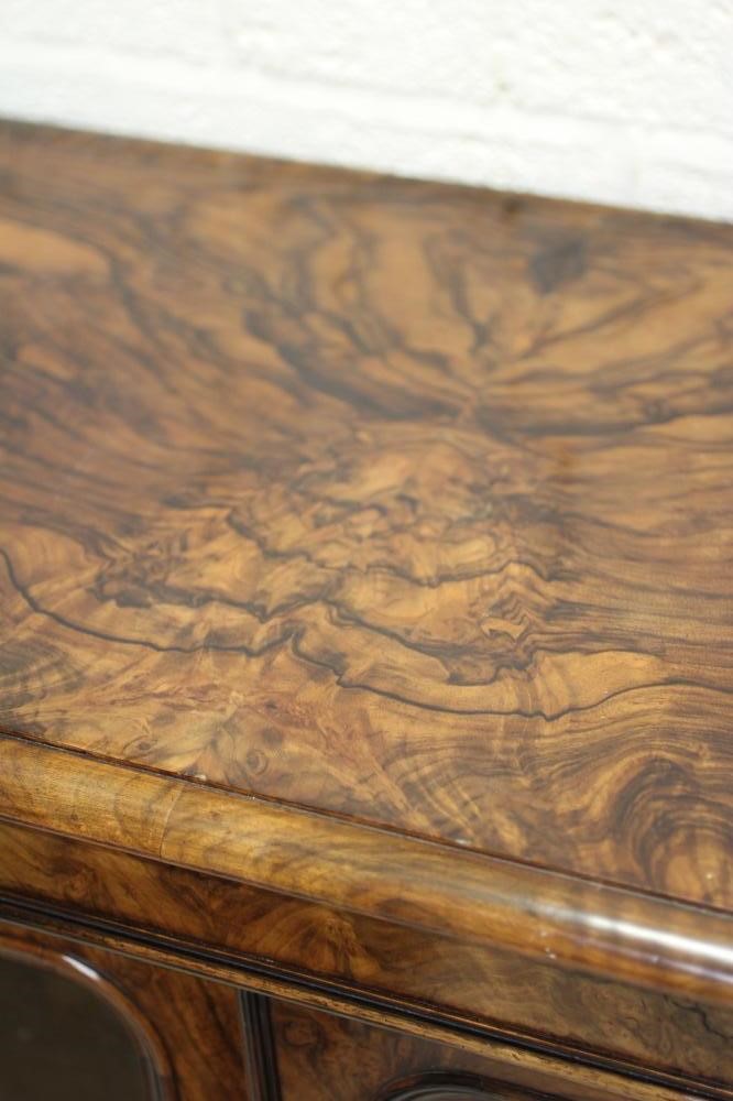 A VICTORIAN BURR WALNUT CREDENZA Image