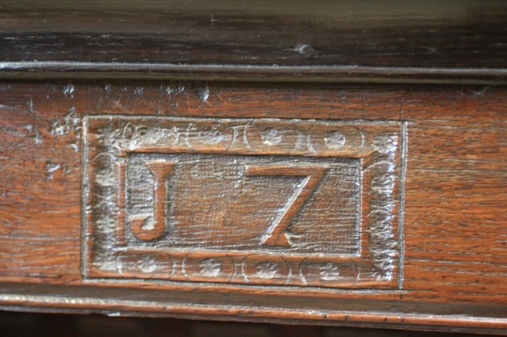 A JOINED OAK PRESS CUPBOARD Image