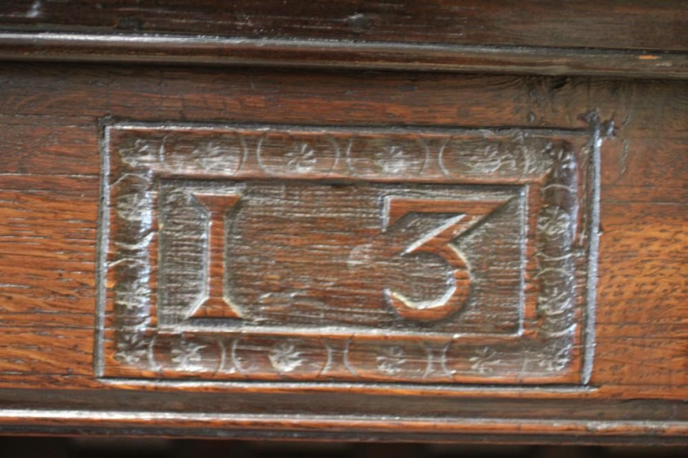 A JOINED OAK PRESS CUPBOARD Image