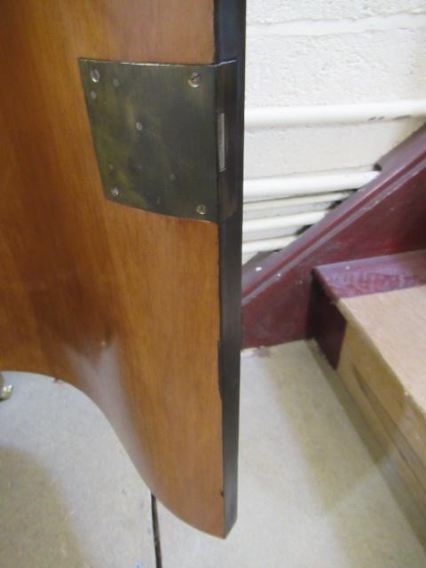 A RED BOULLE CORNER CABINET Image