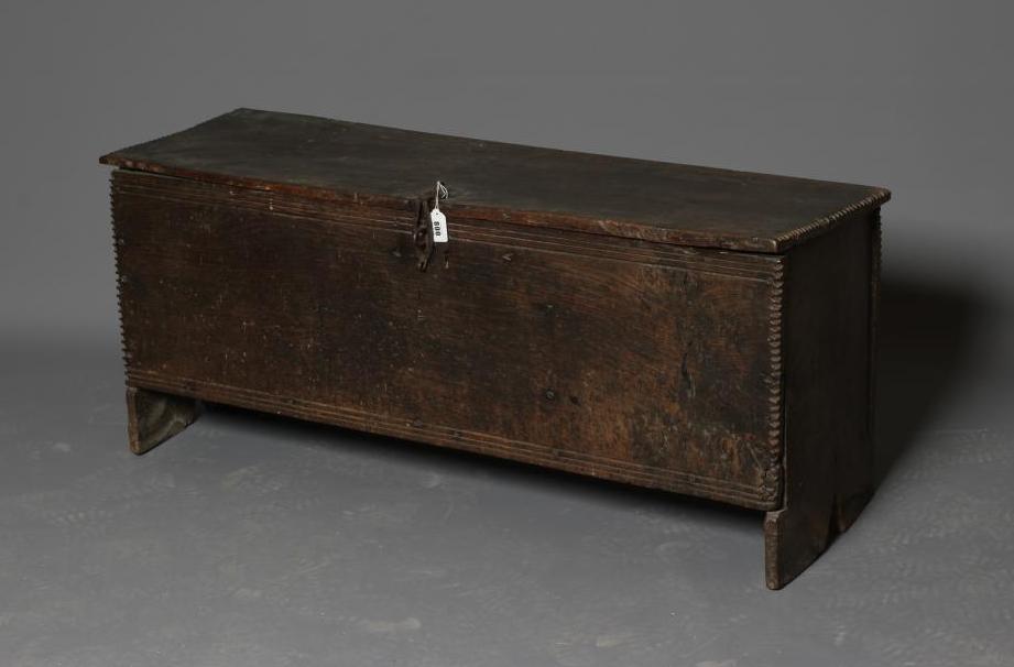 AN OAK BOARDED CHEST Image