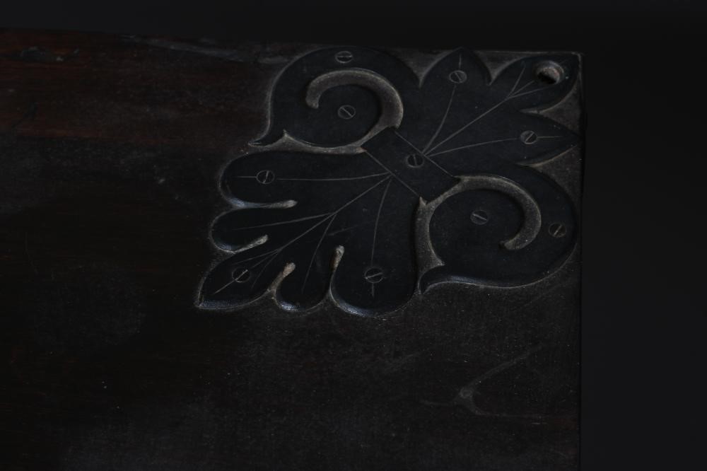 A BRASS MOUNTED CAMPHOR WOOD SILVER CHEST Image