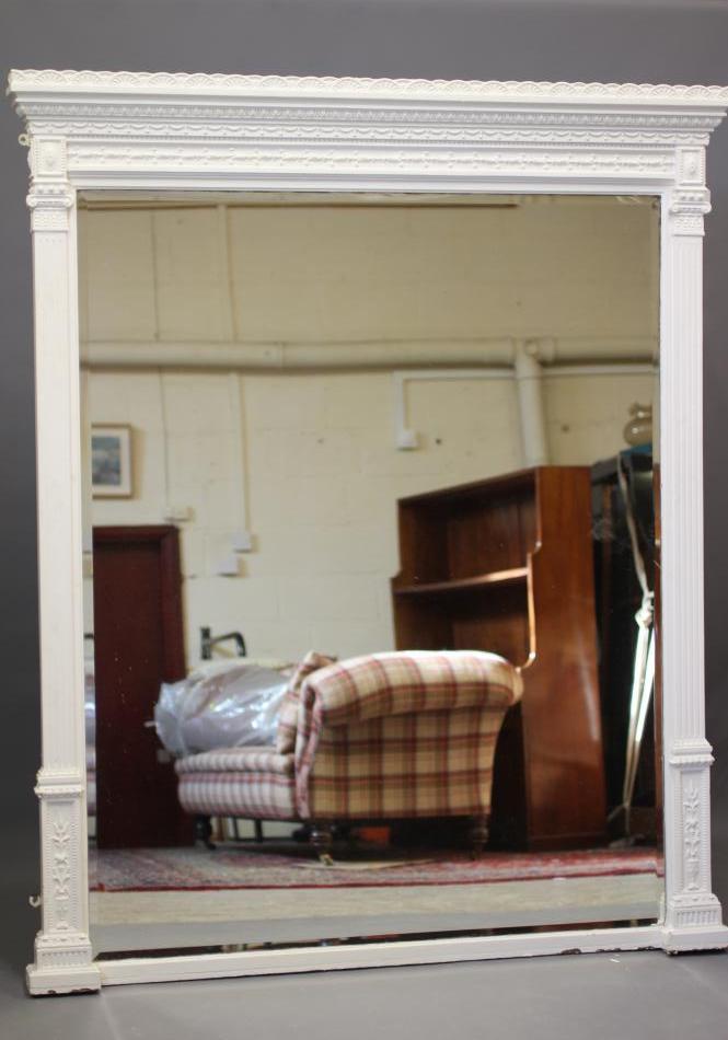 A LARGE VICTORIAN PAINTED WOOD AND GESSO PIER GLASS Image