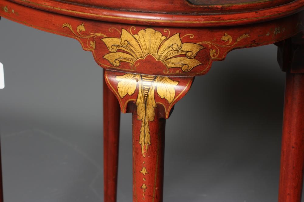 A SMALL CHINOISERIE RED LACQUERED TABLE Image