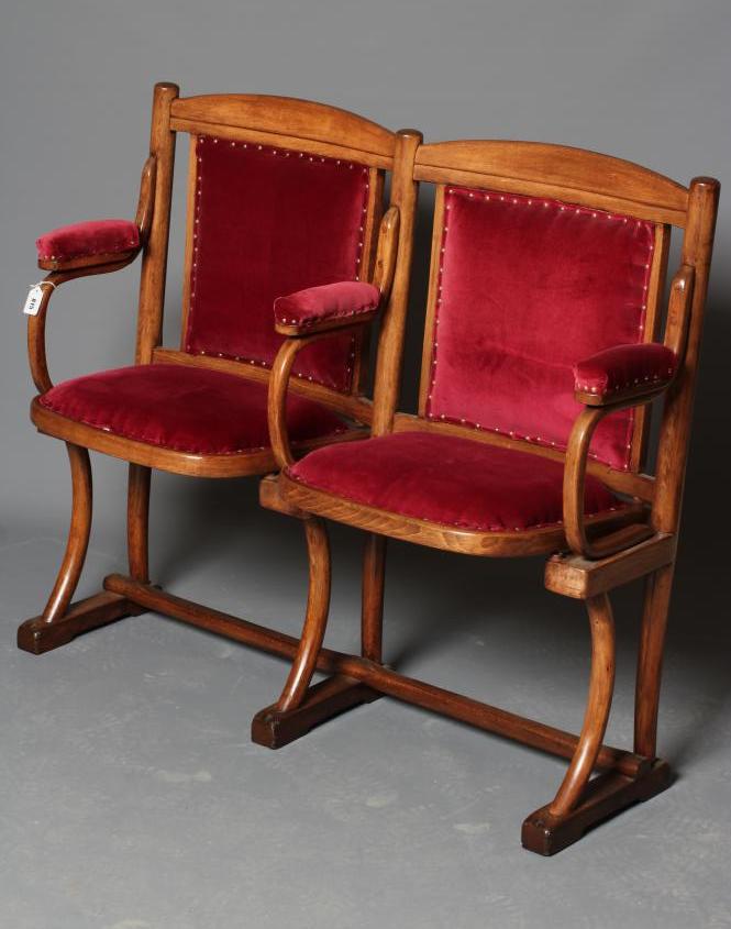 A PAIR OF J KOHN BENTWOOD THEATRE SEATS Image