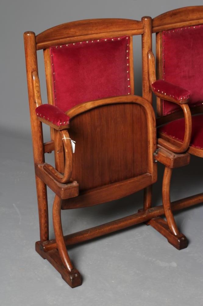 A PAIR OF J KHON BENTWOOD THEATRE SEATS, early 20th century, to match previous lot (Est. plus 24% Image