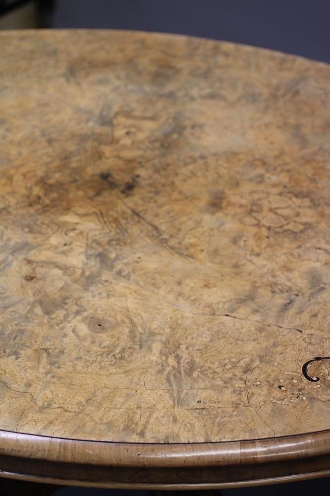 A VICTORIAN BURR WALNUT LOO TABLE Image