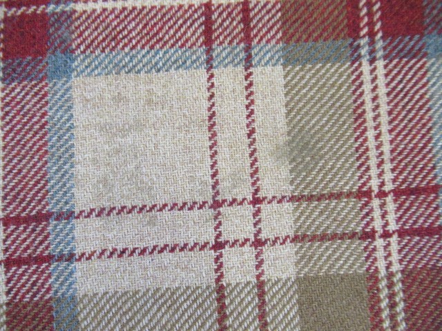 A VICTORIAN WALNUT FRAMED CHESTERFIELD SOFA, upholstered in wool tartan, raised on turned legs with Image