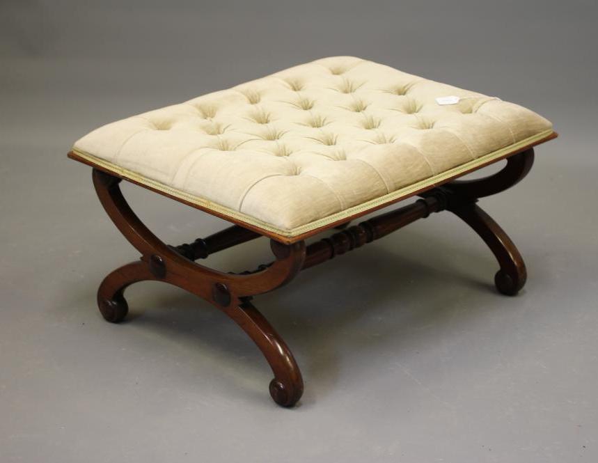 A VICTORIAN MAHOGANY DRESSING STOOL Image