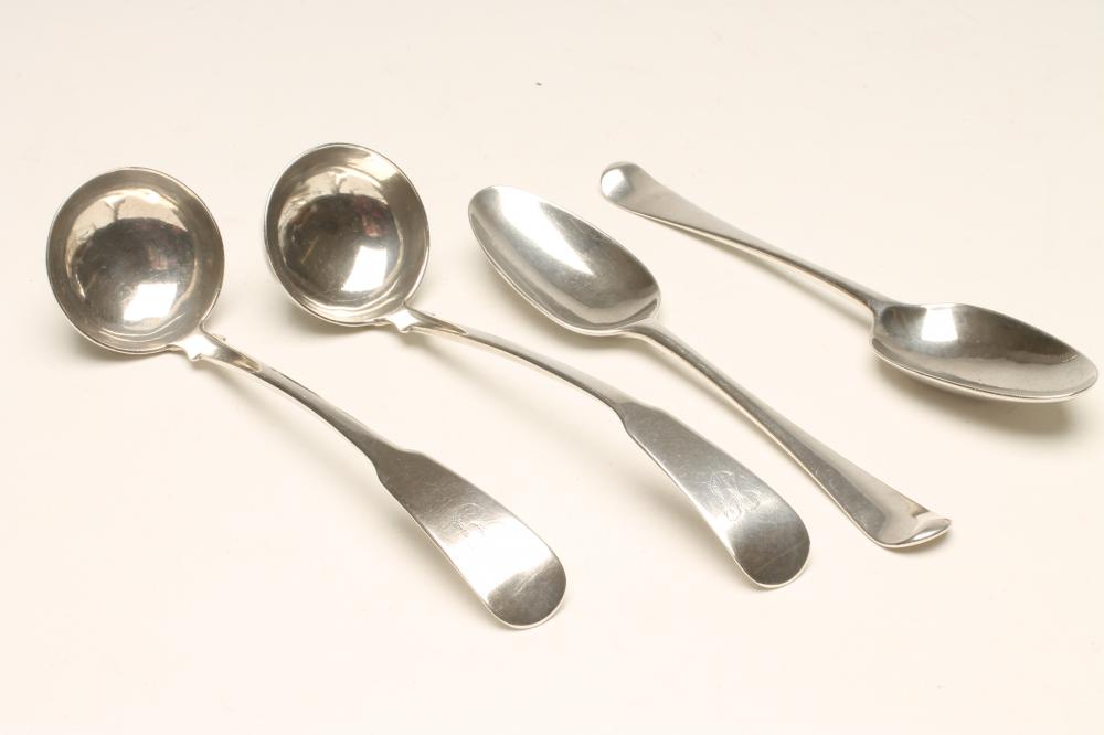 A PAIR OF GEORGE III SCOTTISH SILVER TODDY LADLES Image