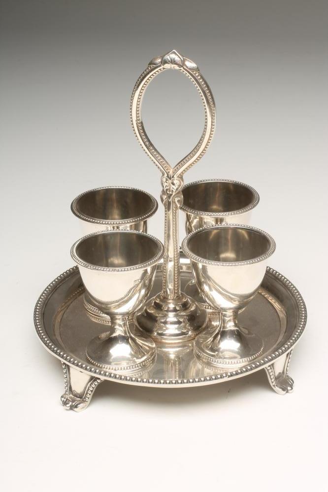 A LATE VICTORIAN SILVER EGG CRUET Image