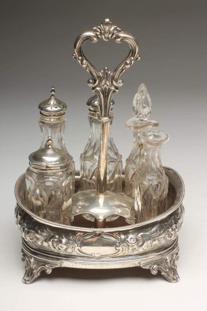A MID VICTORIAN SILVER CRUET Image