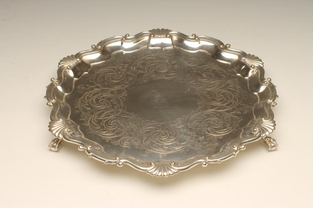 A MID VICTORIAN SILVER SALVER Image