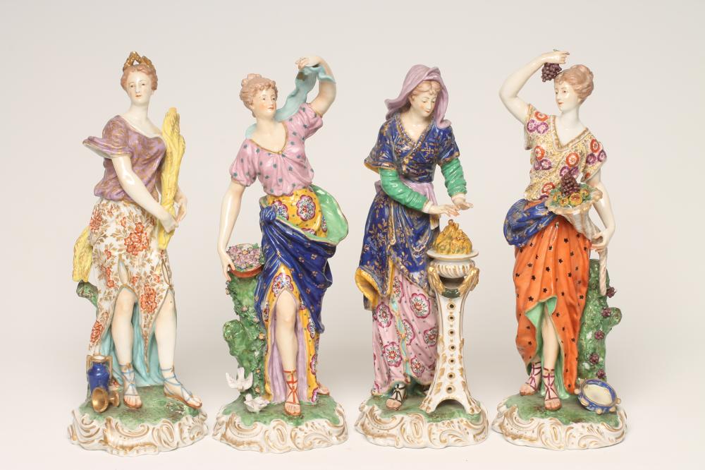 A SET OF FOUR CONTINENTAL PORCELAIN FIGURES Image