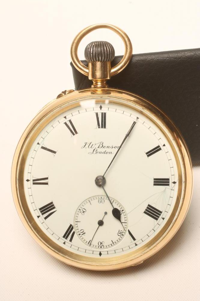AN EDWARDIAN 18CT GOLD TOP WIND POCKET WATCH Image