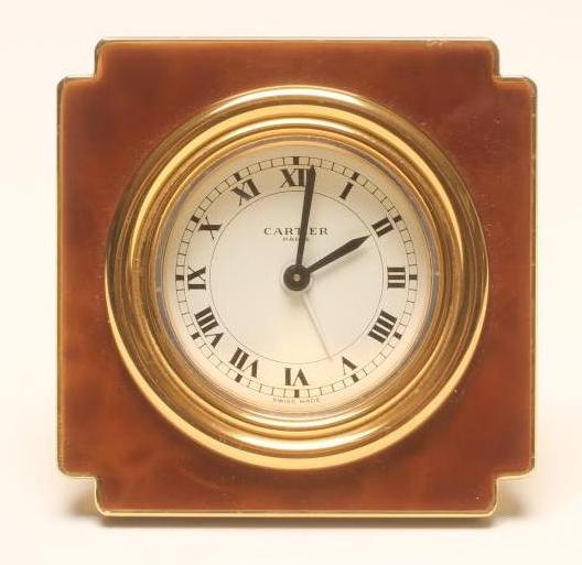 A CARTIER DRESSING TABLE ALARM CLOCK Image