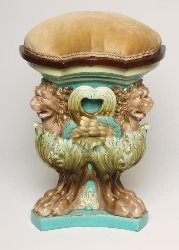 A MAJOLICA CONSERVATORY SEAT Image