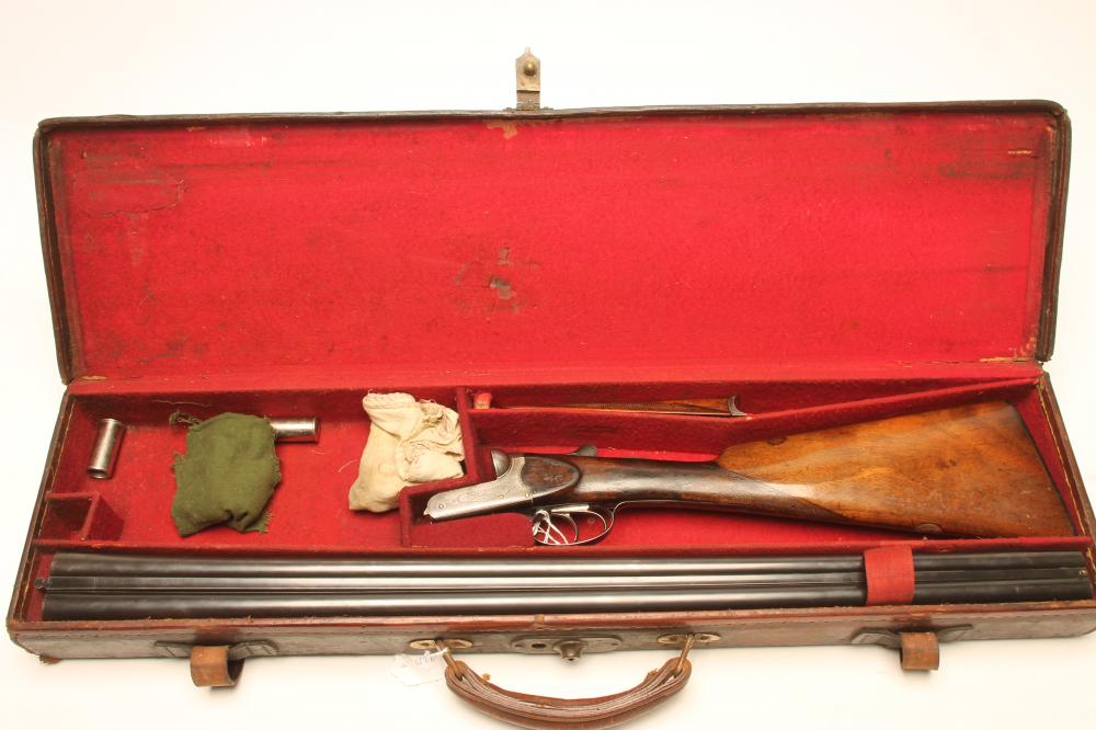 AN ARMY & NAVY 12 BORE SIDE BY SIDE SHOTGUN Image