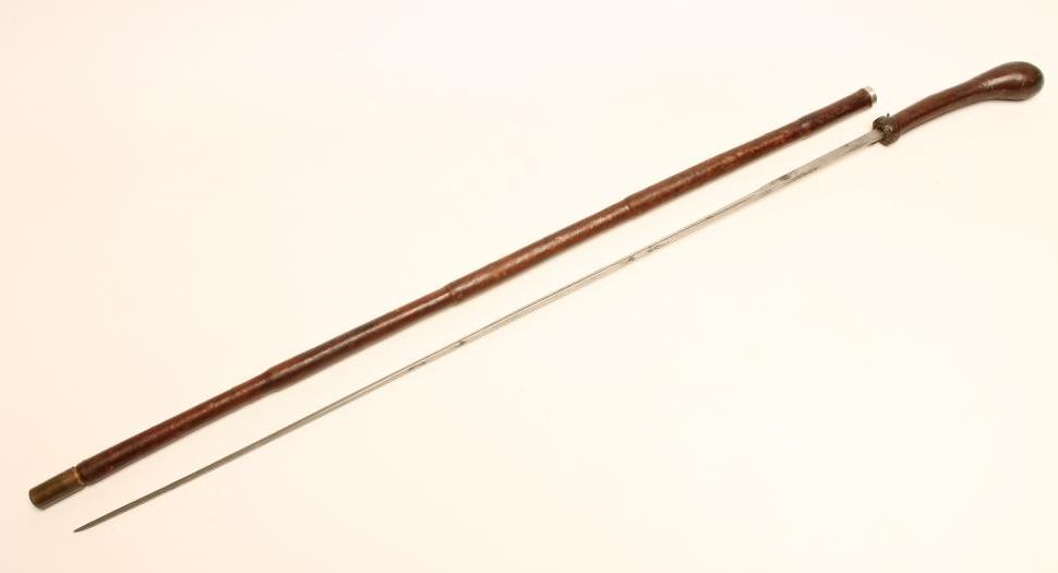 A LEATHER BOUND SWORD STICK Image