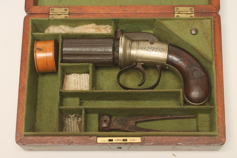 A PEPPERBOX PERCUSSION PISTOL by Robert Jones Image