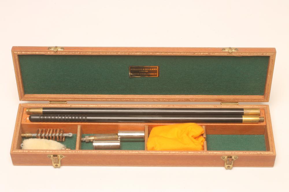 A HOLLAND & HOLLAND CASED SHOTGUN CLEANING KIT Image