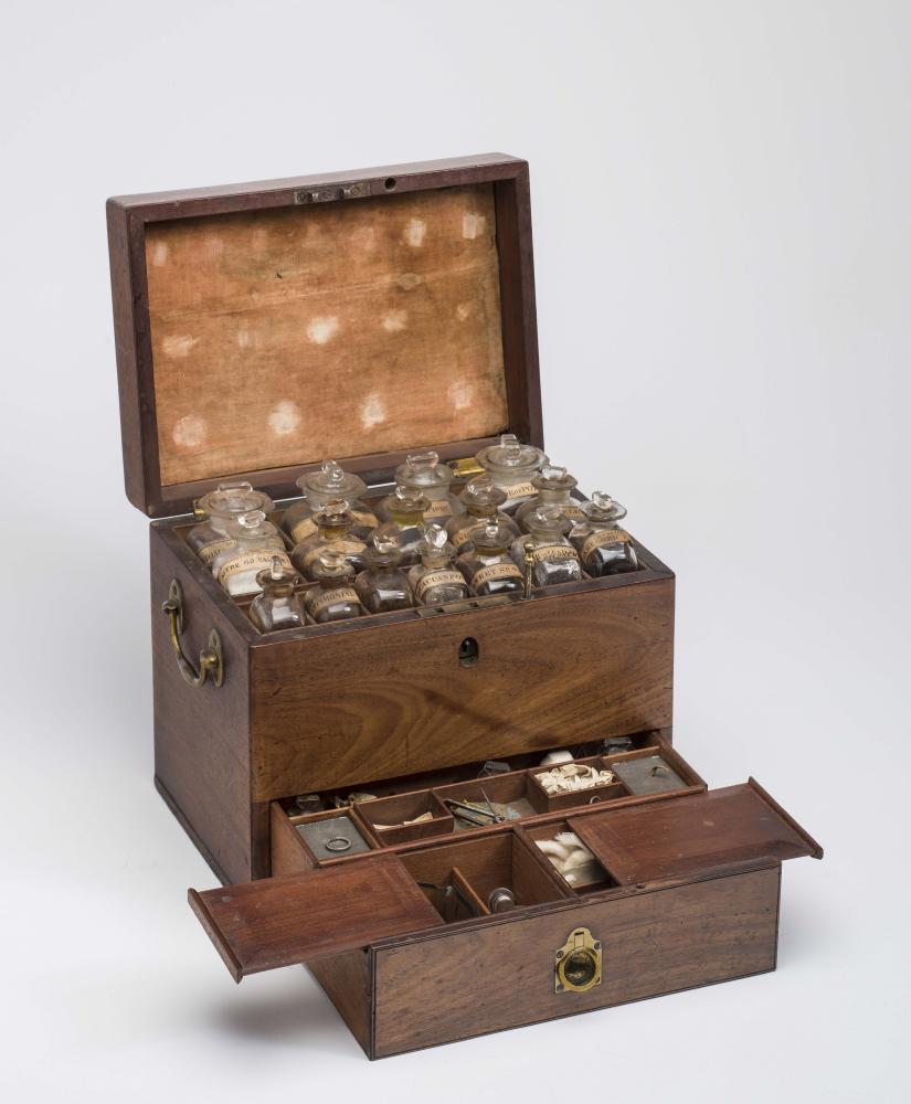 A NAVAL MAHOGANY MEDICINE CHEST Image