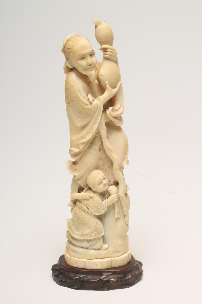 A JAPANESE ONE PIECE IVORY OKIMONO Image