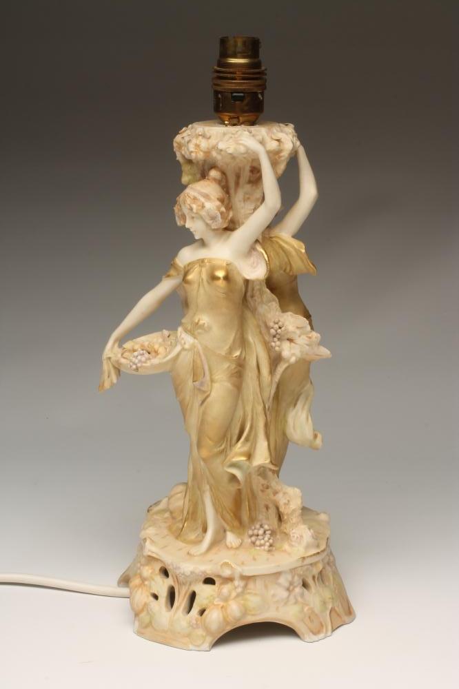 AN ART NOUVEAU ROYAL VIENNA PORCELAIN FIGURAL CENTREPIECE Image