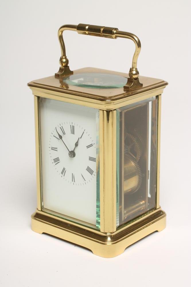 A BRASS CASED CARRIAGE CLOCK Image